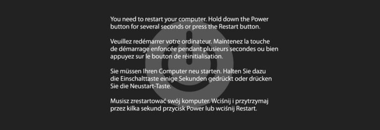 Macbook message d'erreur